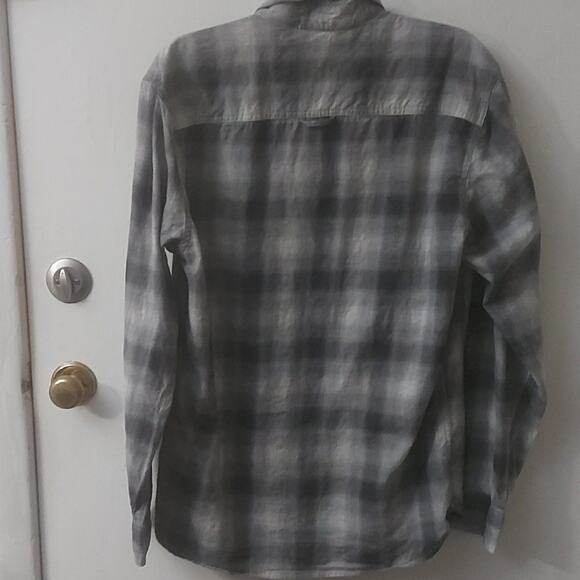 Thread & Cloth Gray Plaid Long Sleeve Button Down L Western Cabincore Fisherman - Picture 2 of 10